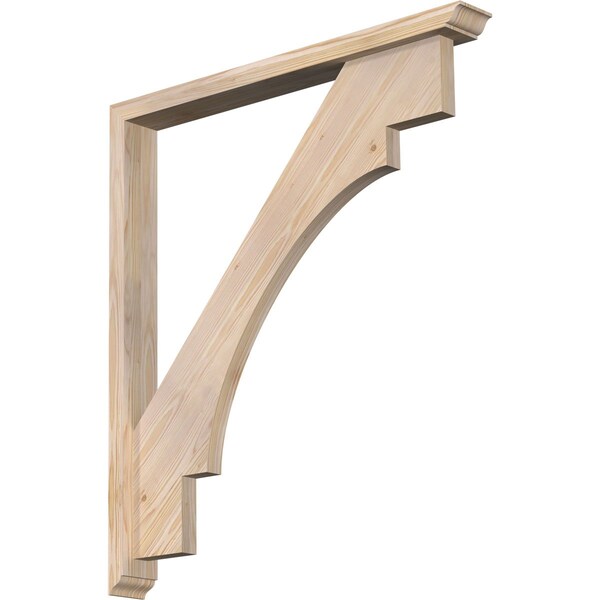Ekena Millwork Merced Traditional Smooth Bracket w/ Offset Brace, Douglas Fir, 3 1/2"W x 32"D x 36"H BKT0402X32X36MRC01SDF - main
